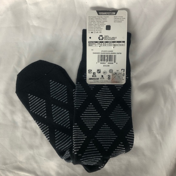 Atlanta Hawks Long Socks Dashed Diamonds One Size NBA Badketball - Picture 2 of 2